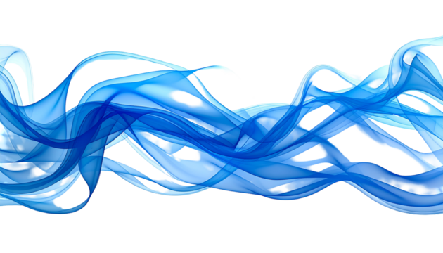 Flowing blue wave against black space