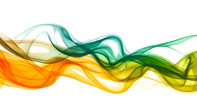 Colorful flowing smoke on black