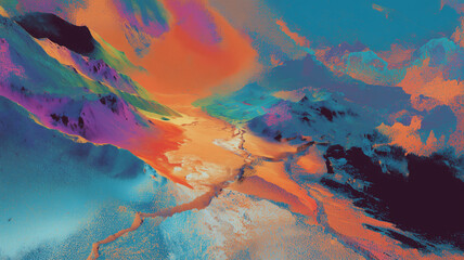 Vibrant Abstract Paint Strokes in Multiple Colors