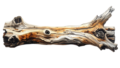 Weathered, bare tree branch cutout