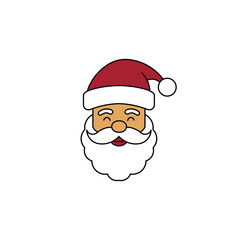 Flat design santa claus head vector icon.