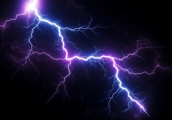 Fototapeta premium Electric discharge strikes across a dark sky for a dramatic effect