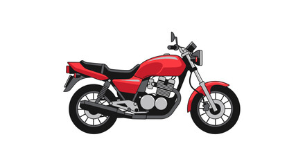 red motorcycle isolated on white background