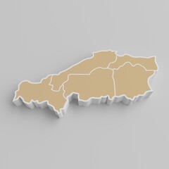 Fototapeta premium 日本地図 中国地方