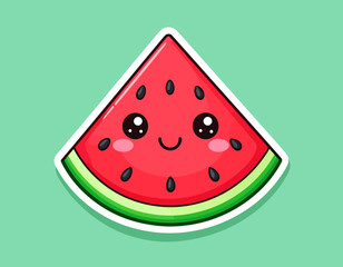 Cute Watermelon Character – Flat Vector Illustration