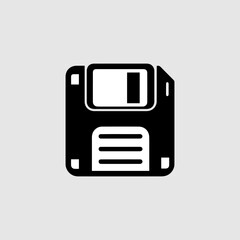 Minimalist Monochromatic Floppy Disk Save Icon