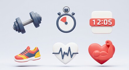 Achieve your fitness goals with this motivating collection of gym icons, inspiring healthy habits and a powerful lifestyle journey for a better you