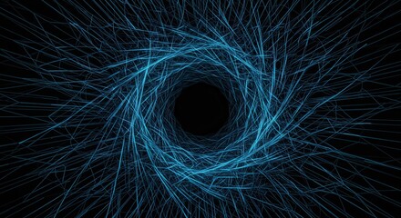 Dive into a stunning vortex of vibrant blue lines, a modern abstract design perfect for technology, science, or creative projects seeking a dynamic edge