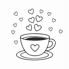 Coffee Cup with Hearts A Symbol of Love and Warmth 1.