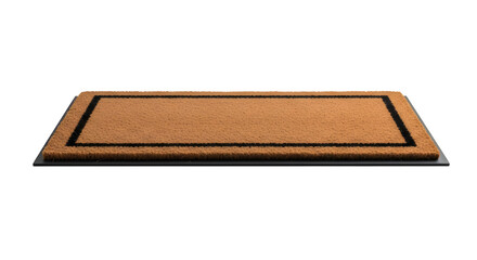 Rectangular coir doormat isolated on transparent background, perfect for entrances, providing a welcoming touch and trapping dirt and debris effectively