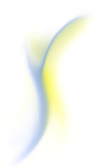 Abstract PNG Crescent Shape with Blue and Yellow Gradient on Transparent Background