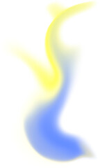 Abstract PNG Crescent Shape with Blue and Yellow Gradient on Transparent Background