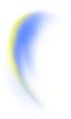 Abstract PNG Crescent Shape with Blue and Yellow Gradient on Transparent Background