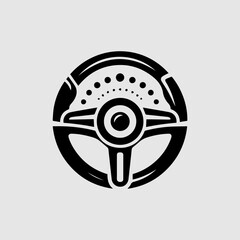 Monochromatic Racing Steering Wheel Logo
