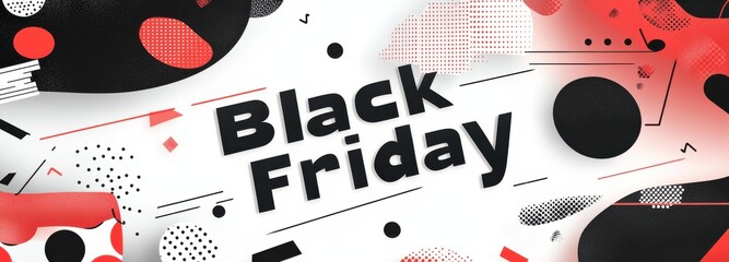 Dynamic Black Friday sale banner with abstract design elements