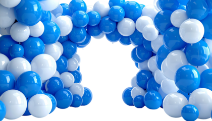 Balloon arch, blue and white colors (1)