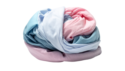 Pile of light colored crumpled fabric