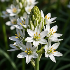 Star-of-Bethlehem Flower Cluster - A Delicate White Bloom Display.