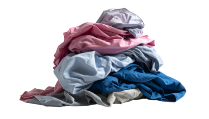 Folded colorful laundry pile on black