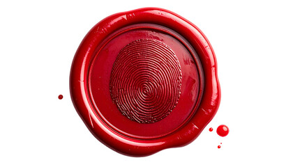 Red wax seal with fingerprint detail