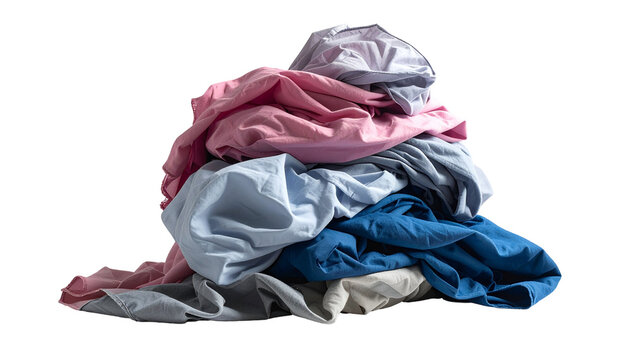 Folded colorful laundry pile on black