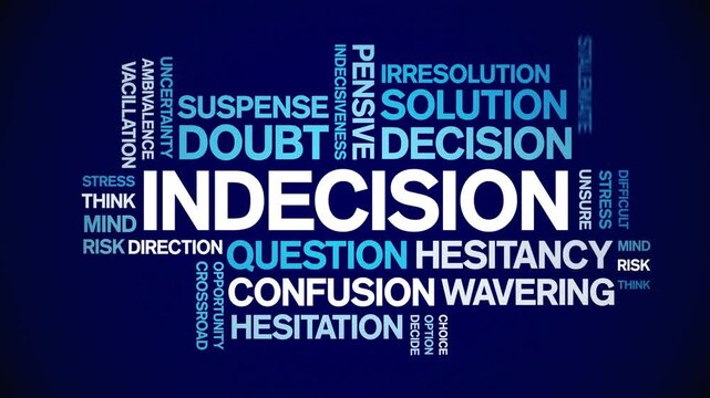 indecision animated word cloud-text design animation tag kinetic typography seamless loop.