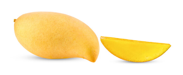 ripe yellow mango isolated on white background ( image from camera)