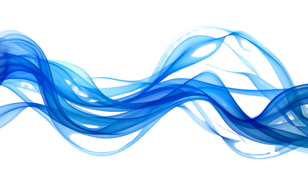 Flowing abstract blue ribbon wave