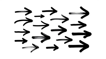 Hand Drawn Arrows Directional Focus Strategy Concept