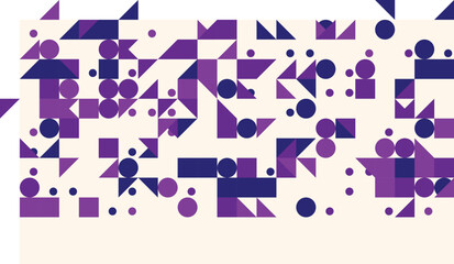 Abstract geometric pattern with squares circles and triangles composition design