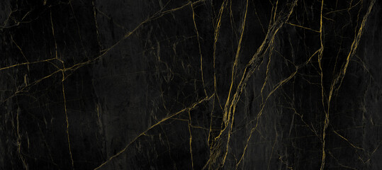 Black Marble with Golden Veins, Natural Texture Background with High Resolution, Granite Slab...