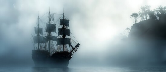Haunting Pirate Ship Emerges from the Mist