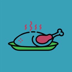 vector illustration of a cartoon chicken  Ai generated