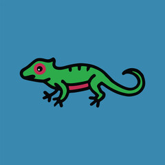 green lizard on white background  Ai generated