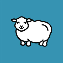 vector illustration of cartoon sheep  Ai generated
