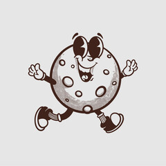 Groovy cookies character in retro cartoon. Mascot, vector, icon, collection, sticker, vintage, illustration, set, funny, logo, comic, vintage, line art, logo, coloring book