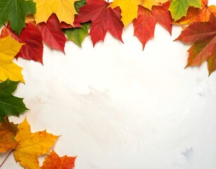 Fototapeta premium Autumn Leaves Border - A Colorful Frame for Fall Designs and Seasonal Greetings.