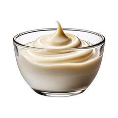  White cream or mayonnaise on transparent background 