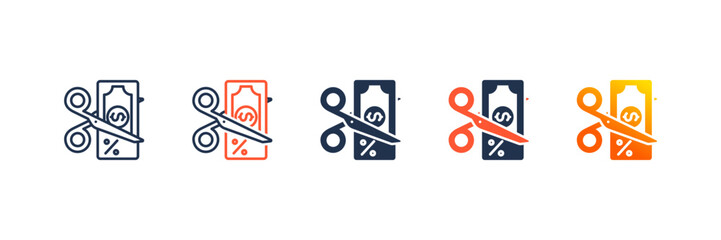 Deductible icon set multiple style collection