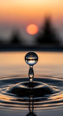 Water Drop Suspended in Time - A Moment of Serenity.