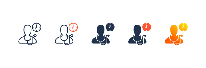 Doctor Visit icon set multiple style collection