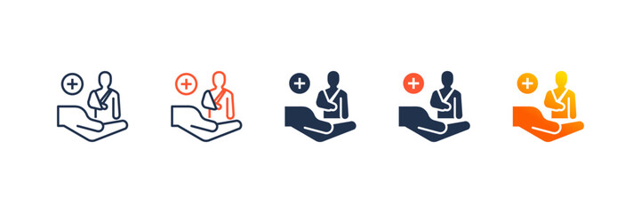 Patient Care icon set multiple style collection