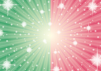 クリスマス色のツートン放射のイラスト