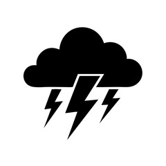 Thunderstorm Cloud – Lightning Weather Vector Icon