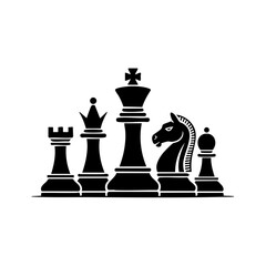 Chess Pieces Set – Strategy Game Icon Vector