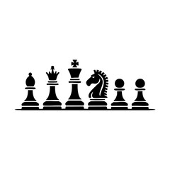 Chess Pieces Set – Strategy Game Icon Vector