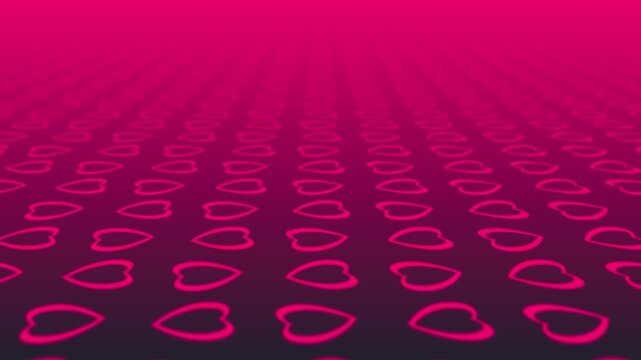 Pink hearts pattern background with gradient effect, suitable for romantic and love-themed designs.