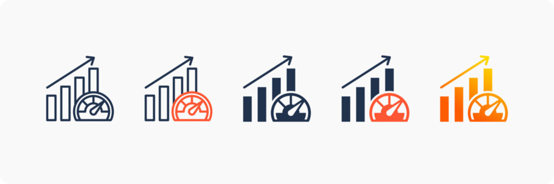 Performance Testing icon set multiple style collection