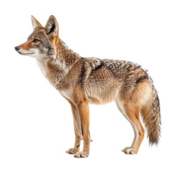 Fototapeta premium A coyote standing in front of a transparent background.