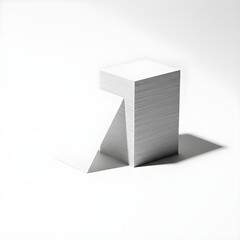 Abstract Stack of Blank White Paper or Business Cards with Dramatic Shadow